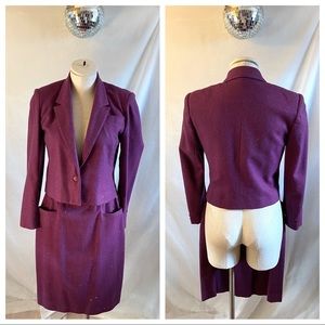 Vintage ILGWU College Town Wool Skirt Blazer Suit